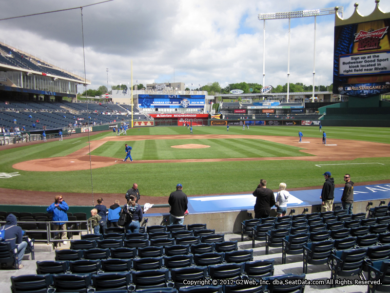 Seat view from section 132 at Kauffman Stadium, home of the Kansas City Royals