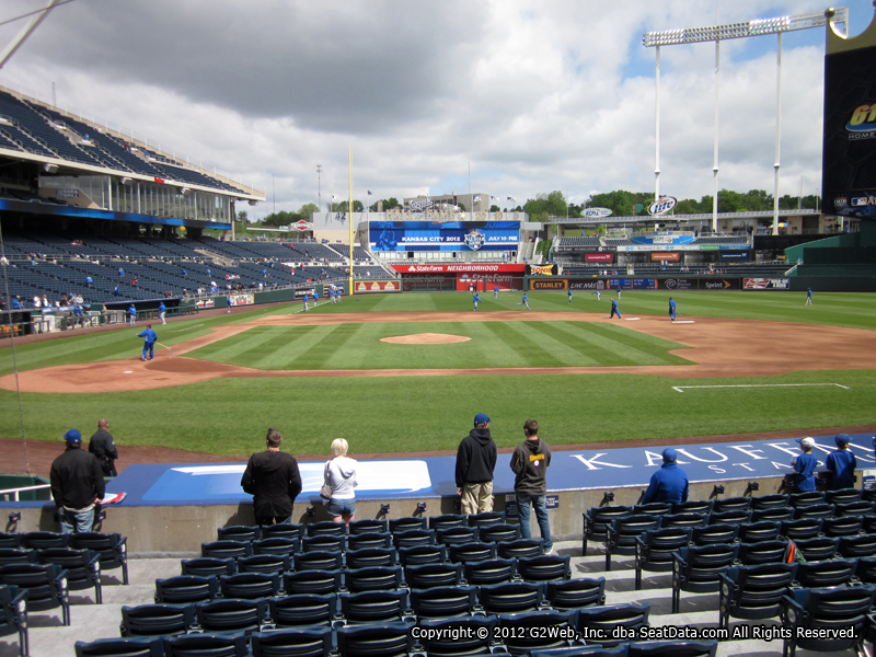 Seat view from section 133 at Kauffman Stadium, home of the Kansas City Royals