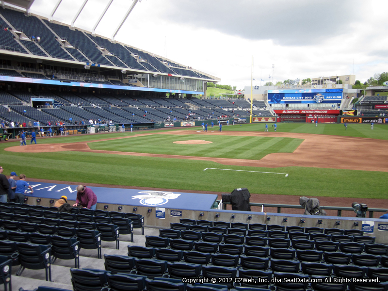 Seat view from section 136 at Kauffman Stadium, home of the Kansas City Royals