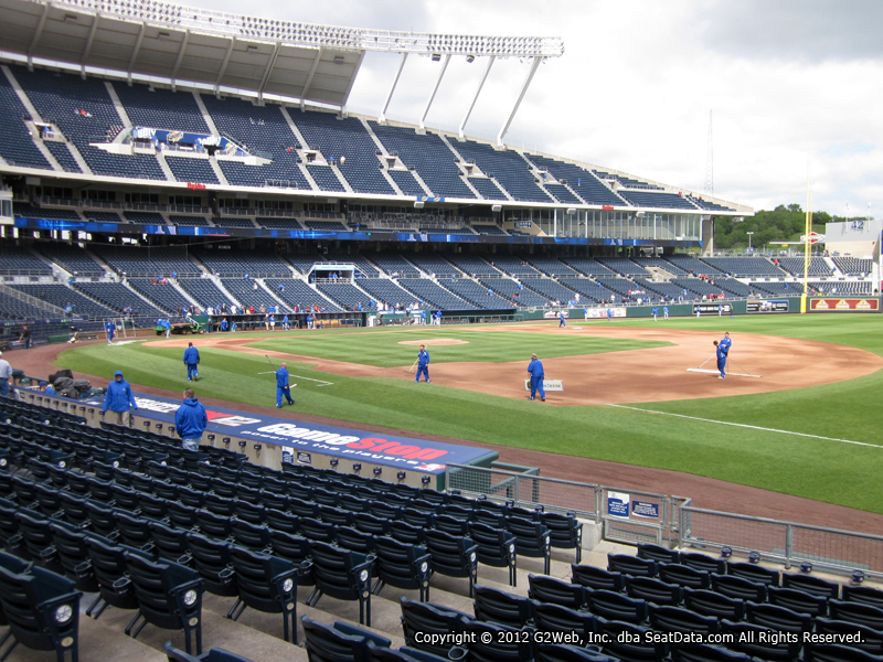 Seat view from section 140 at Kauffman Stadium, home of the Kansas City Royals