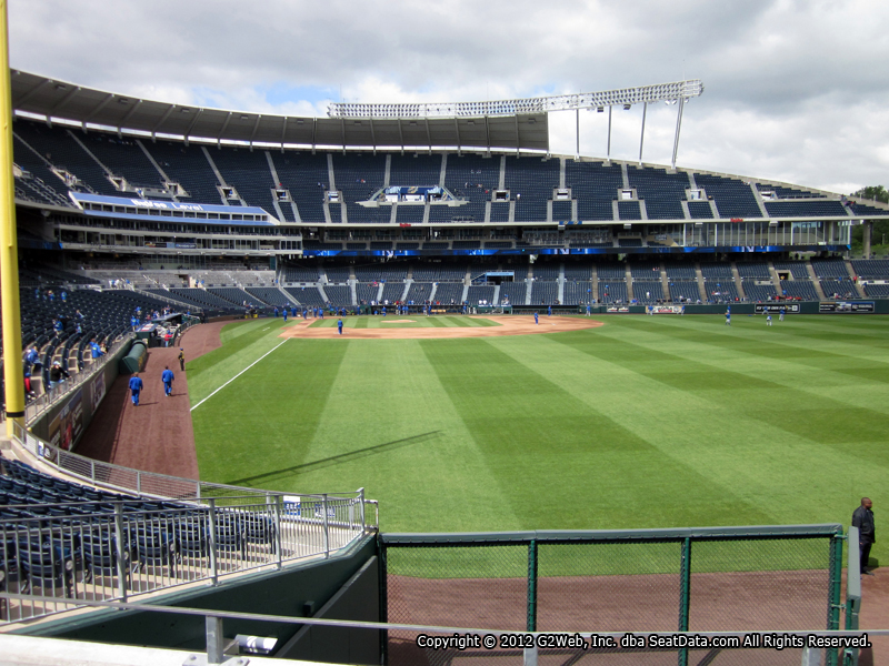 Seat view from section 150 at Kauffman Stadium, home of the Kansas City Royals