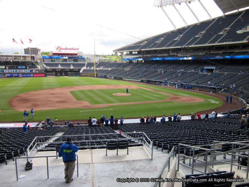 Seat view from section 219 at Kauffman Stadium, home of the Kansas City Royals