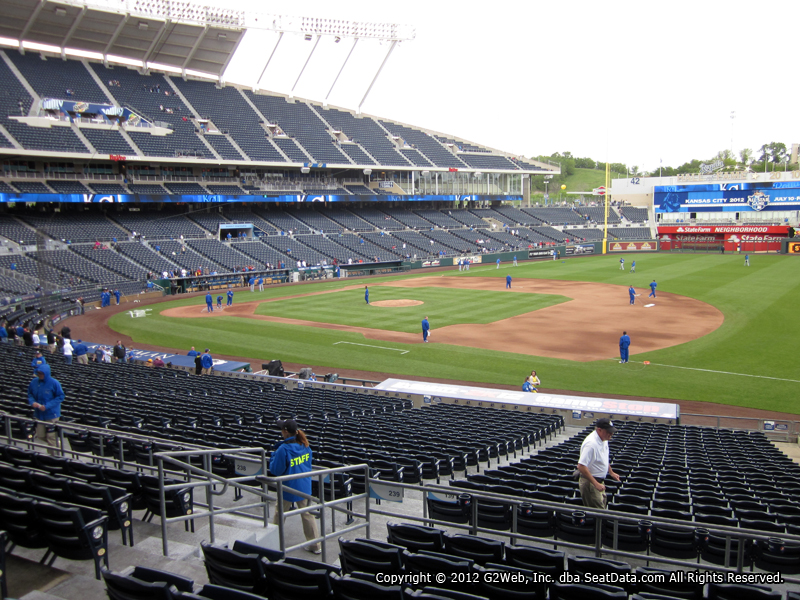 Seat view from section 239 at Kauffman Stadium, home of the Kansas City Royals