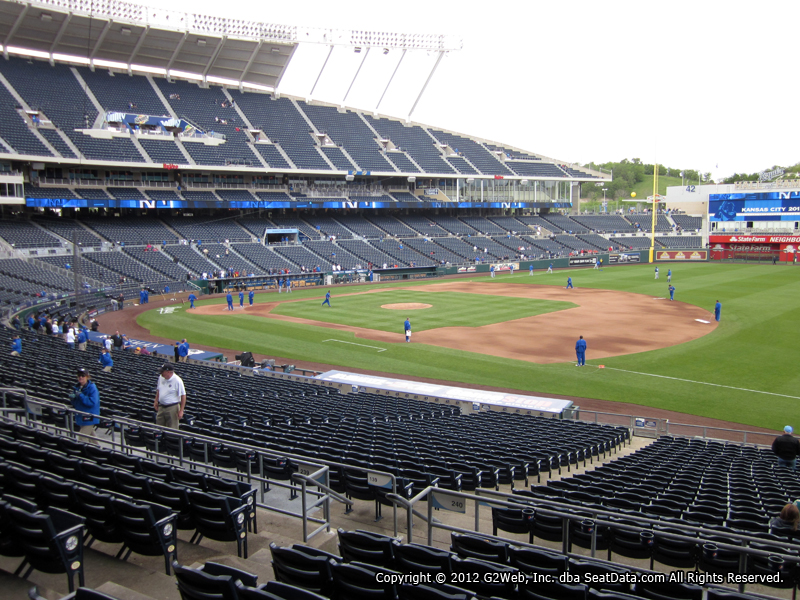 Seat view from section 240 at Kauffman Stadium, home of the Kansas City Royals