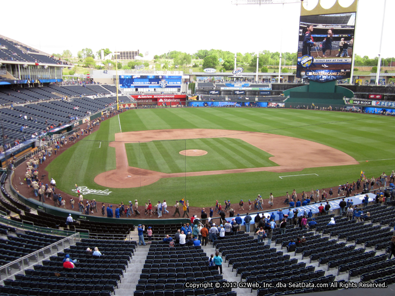 Seat view from section 312 at Kauffman Stadium, home of the Kansas City Royals