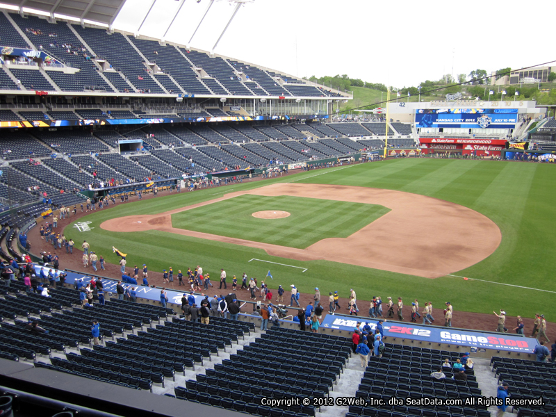 Seat view from section 319 at Kauffman Stadium, home of the Kansas City Royals