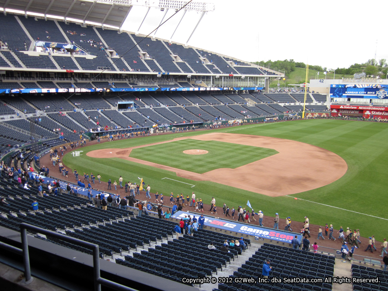 Seat view from section 320 at Kauffman Stadium, home of the Kansas City Royals