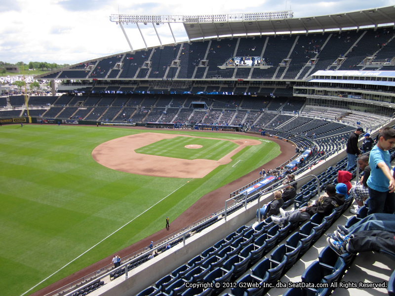 Seat view from section 402 at Kauffman Stadium, home of the Kansas City Royals