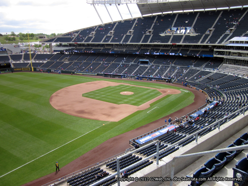 Seat view from section 404 at Kauffman Stadium, home of the Kansas City Royals