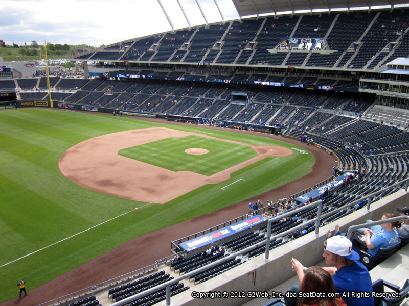 Seat view from section 406 at Kauffman Stadium, home of the Kansas City Royals