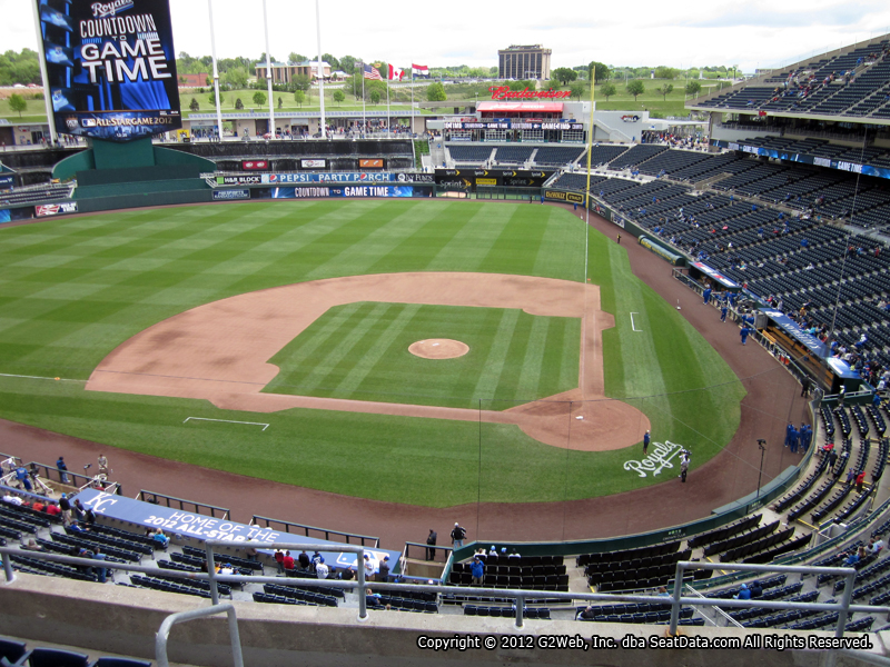 Seat view from section 414 at Kauffman Stadium, home of the Kansas City Royals