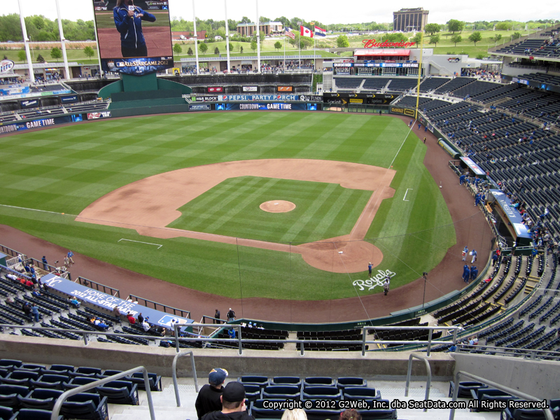 Seat view from section 416 at Kauffman Stadium, home of the Kansas City Royals
