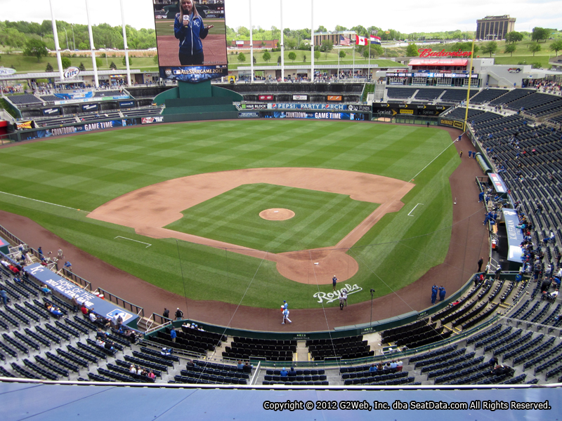 Seat view from section 418 at Kauffman Stadium, home of the Kansas City Royals