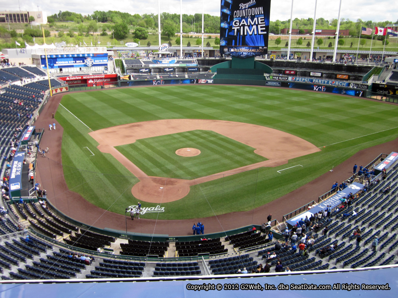 Seat view from section 422 at Kauffman Stadium, home of the Kansas City Royals