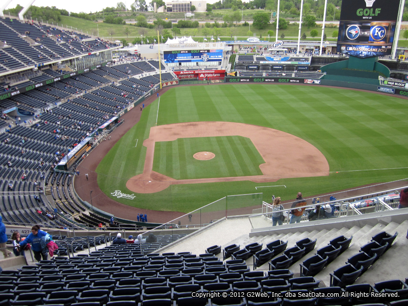 Seat view from section 427 at Kauffman Stadium, home of the Kansas City Royals