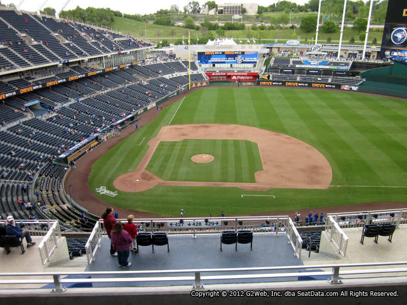 Seat view from section 428 at Kauffman Stadium, home of the Kansas City Royals
