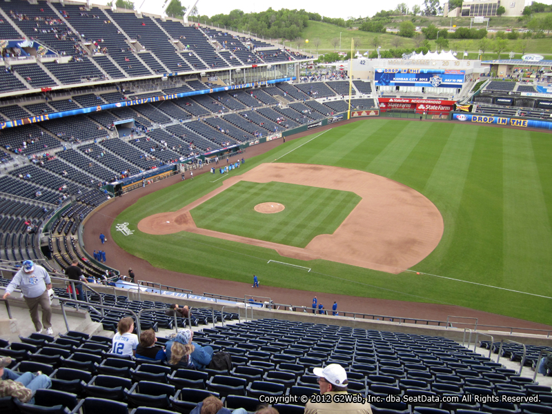 Seat view from section 431 at Kauffman Stadium, home of the Kansas City Royals