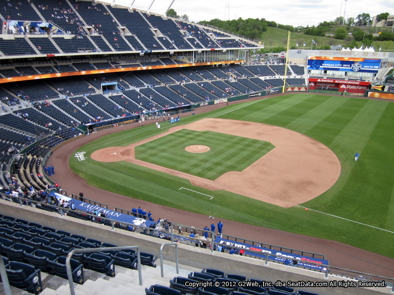 Seat view from section 432 at Kauffman Stadium, home of the Kansas City Royals