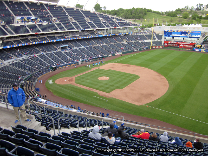Seat view from section 433 at Kauffman Stadium, home of the Kansas City Royals
