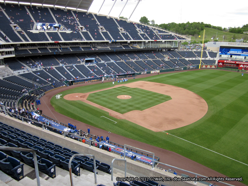 Seat view from section 434 at Kauffman Stadium, home of the Kansas City Royals